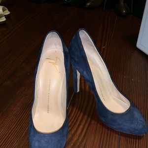 Giuseppe Zanotti Blue Suede Shoes